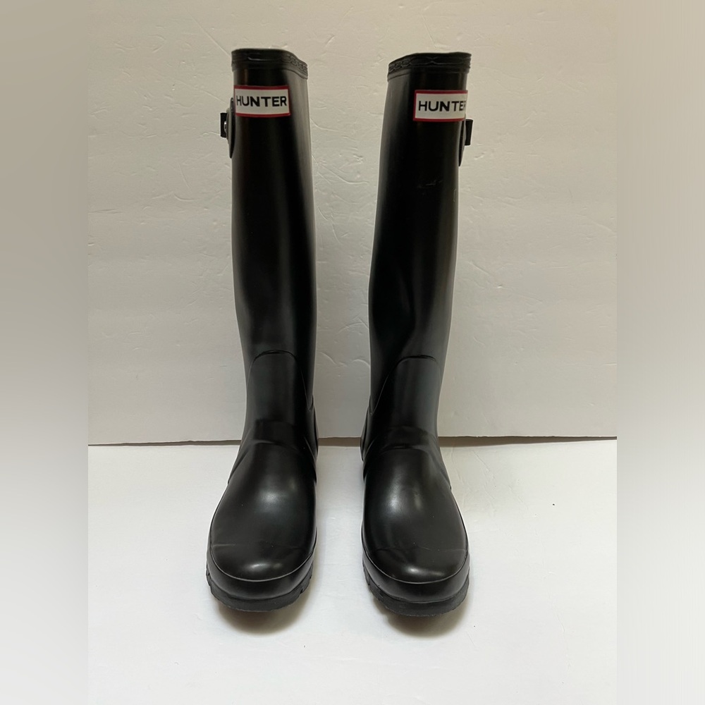 Hunter Original Tall Rain Boots Black Matte Women's 6 Men's 5 EU37 W23499
